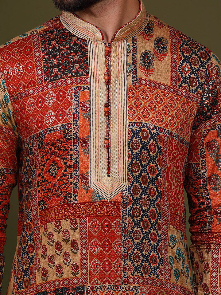 KISAH Men Abstract Printed Regular Fit Kurta