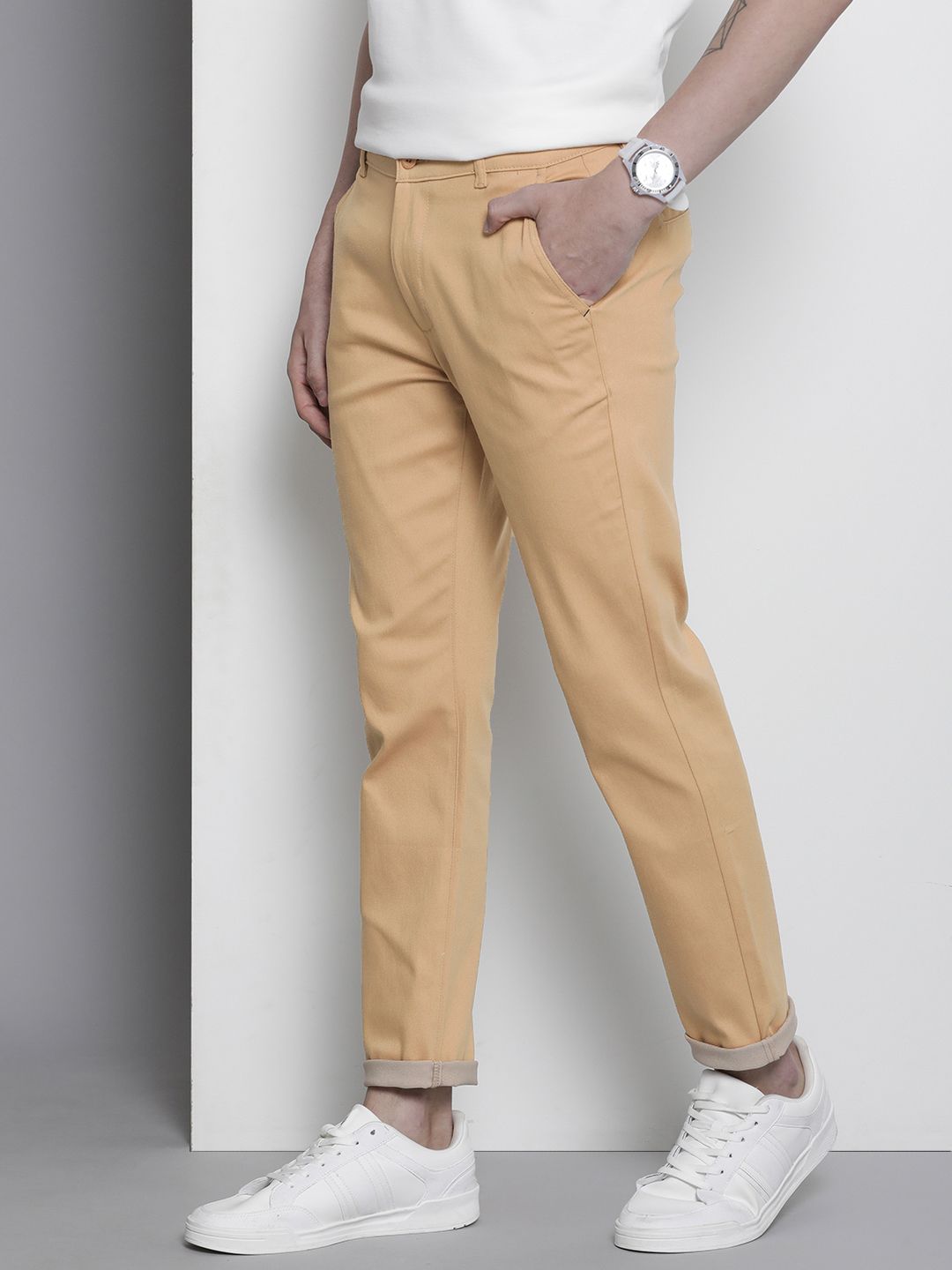The Indian Garage Co Men Slim Fit Chinos Trousers