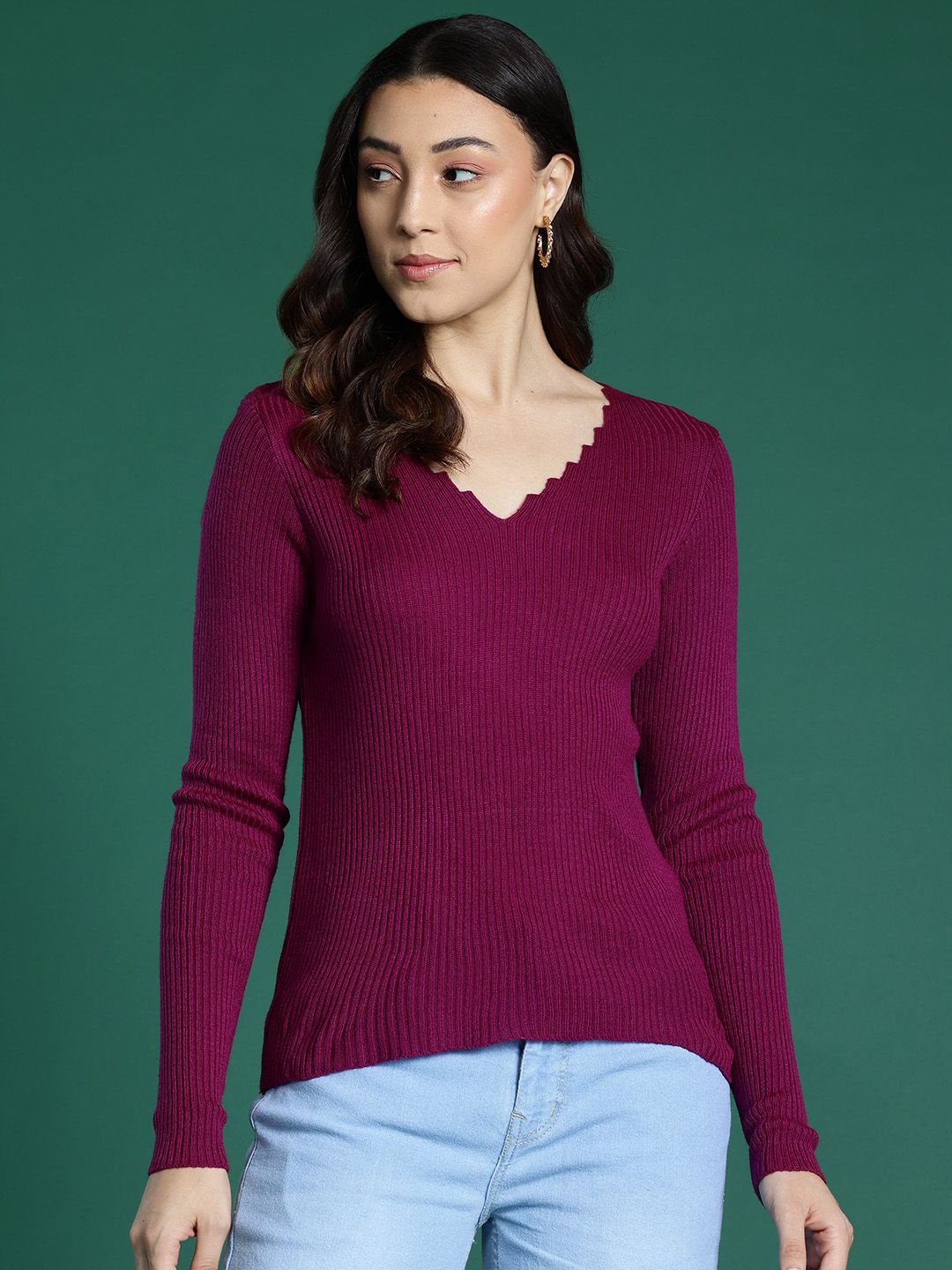 DressBerry Knitted V-neck Pullover