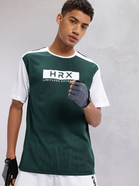 HRX by Hrithik Roshan Perforated Typography Printed Rapid-Dry Training T-shirt