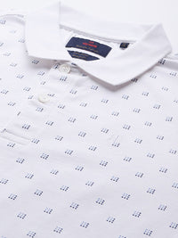 Raymond Geometric Printed Polo Collar Pure Cotton Slim Fit T-shirt