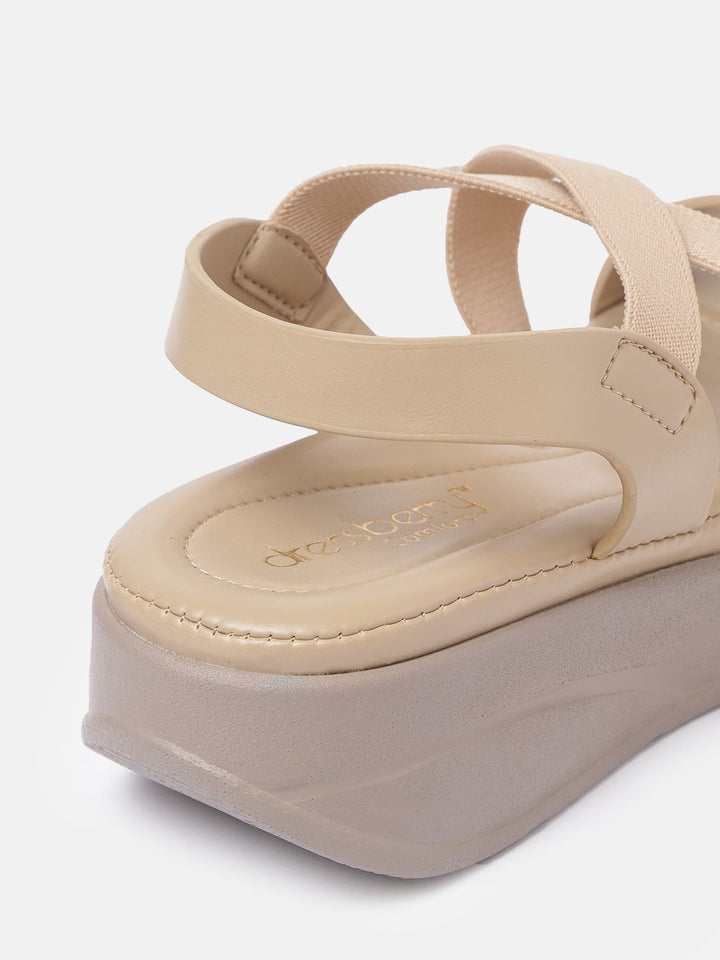DressBerry Beige Comfort Heels