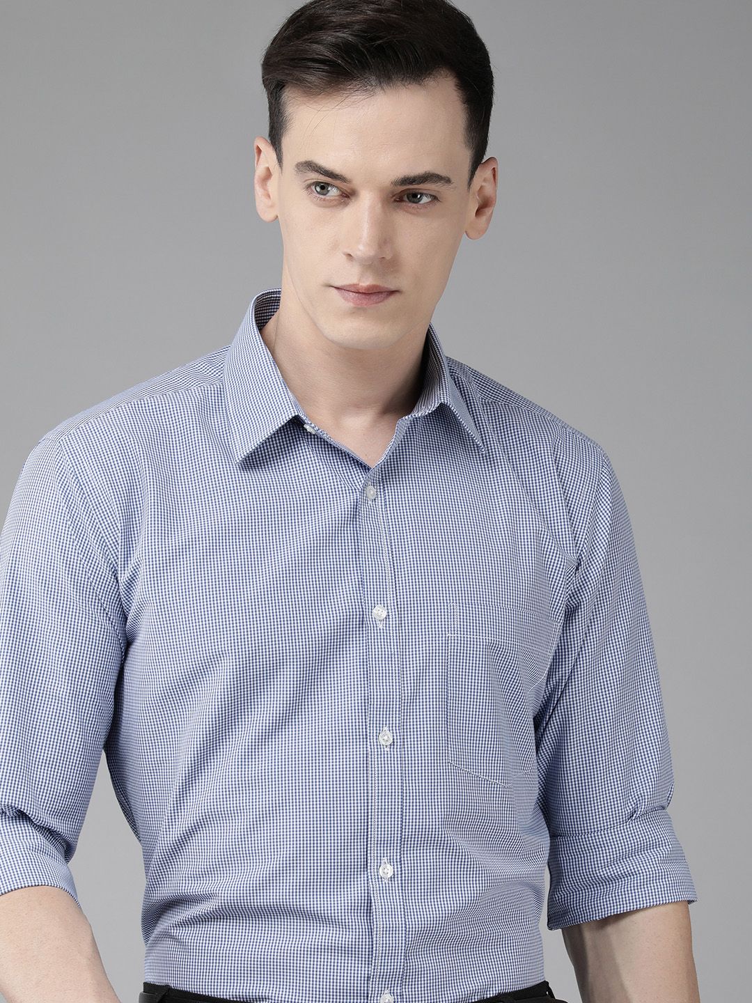 Park Avenue Men Slim Fit Micro Checks Formal Shirt
