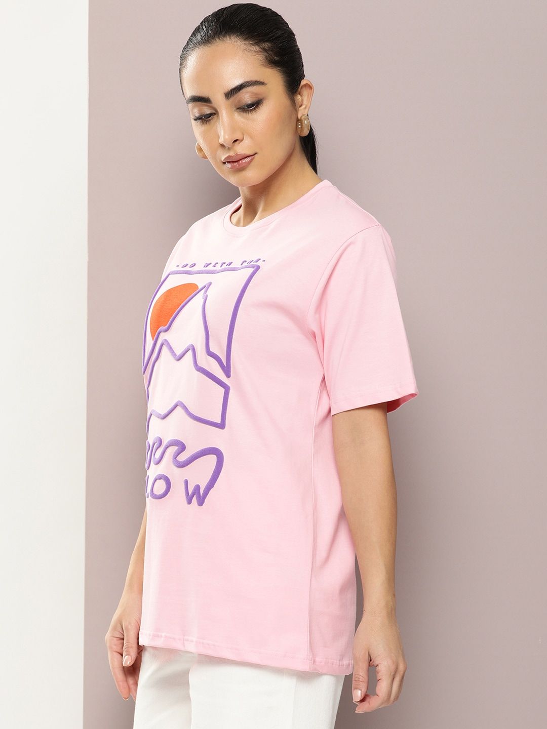 DILLINGER Graphic Printed Embossed Oversized Pure Cotton T-Shirt