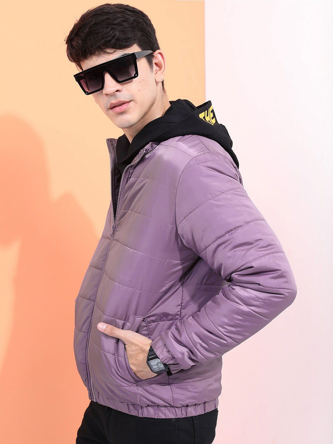 HIGHLANDER Men Purple Puffer Jacket