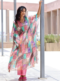 Libas Women floral Printed V-Neck Tunic With Trousers Co-Ords