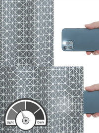 Story@home Grey & White Geometric Room Darkening Door Curtain