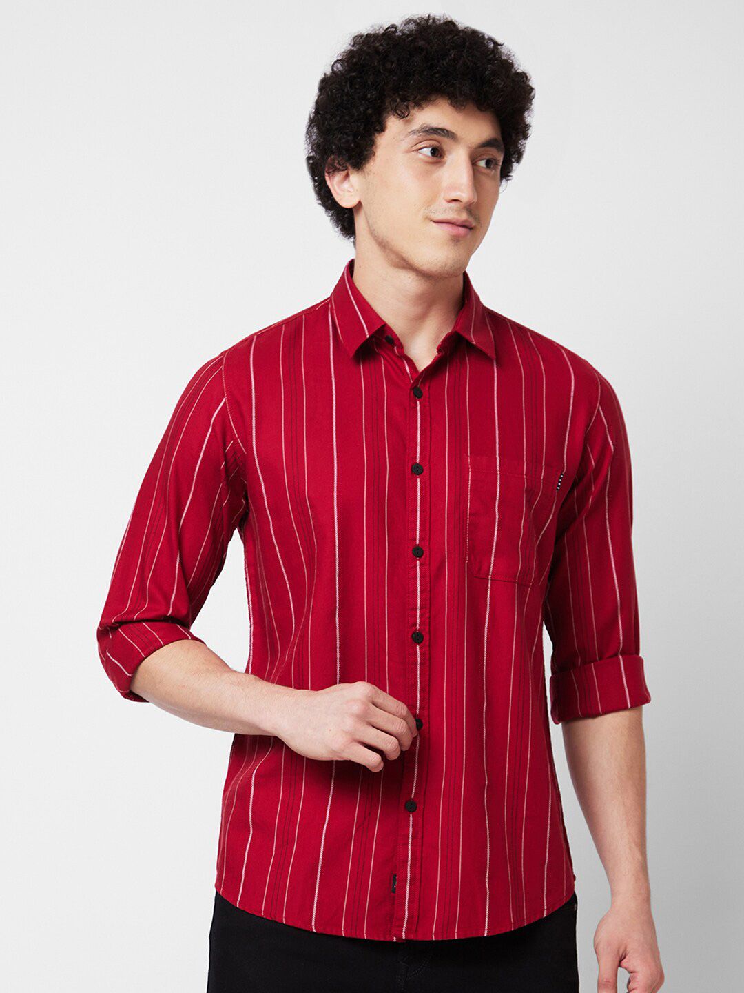SPYKAR Striped Cotton Casual Shirt