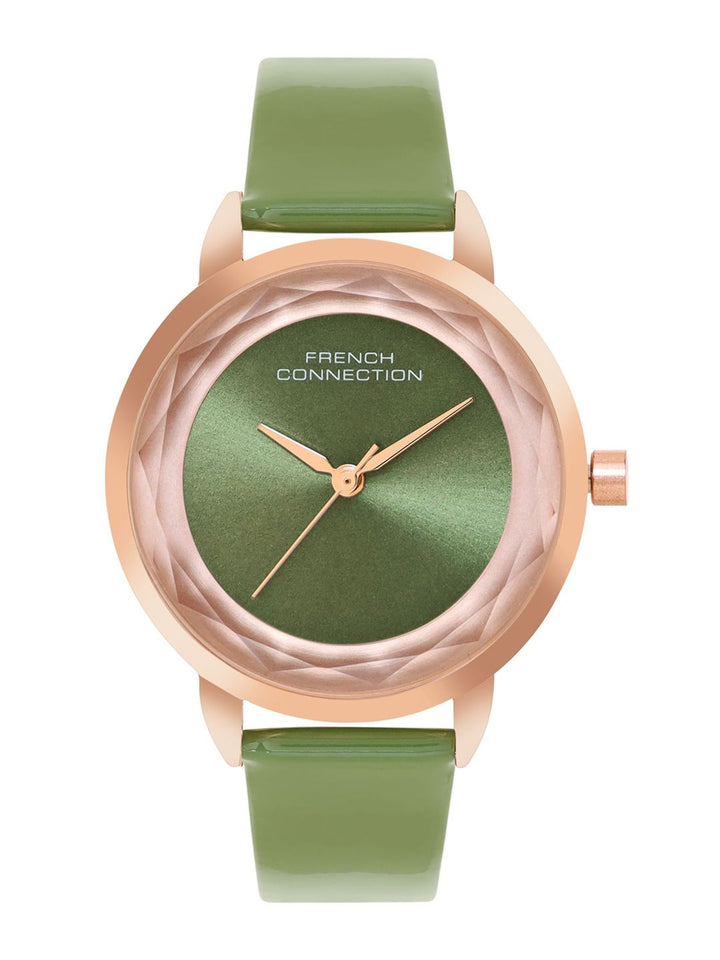 Perancis Sambungan Wanita Alloy Dial & Kulit Tali Analog Watch FCN077NL