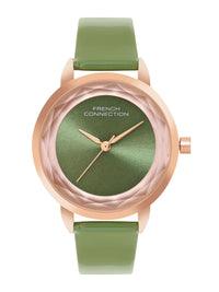 Perancis Sambungan Wanita Alloy Dial & Kulit Tali Analog Watch FCN077NL