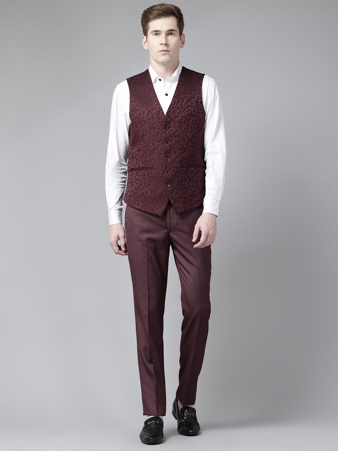 Park Avenue Textured Party Blazer & Trousers with Waistcoat
