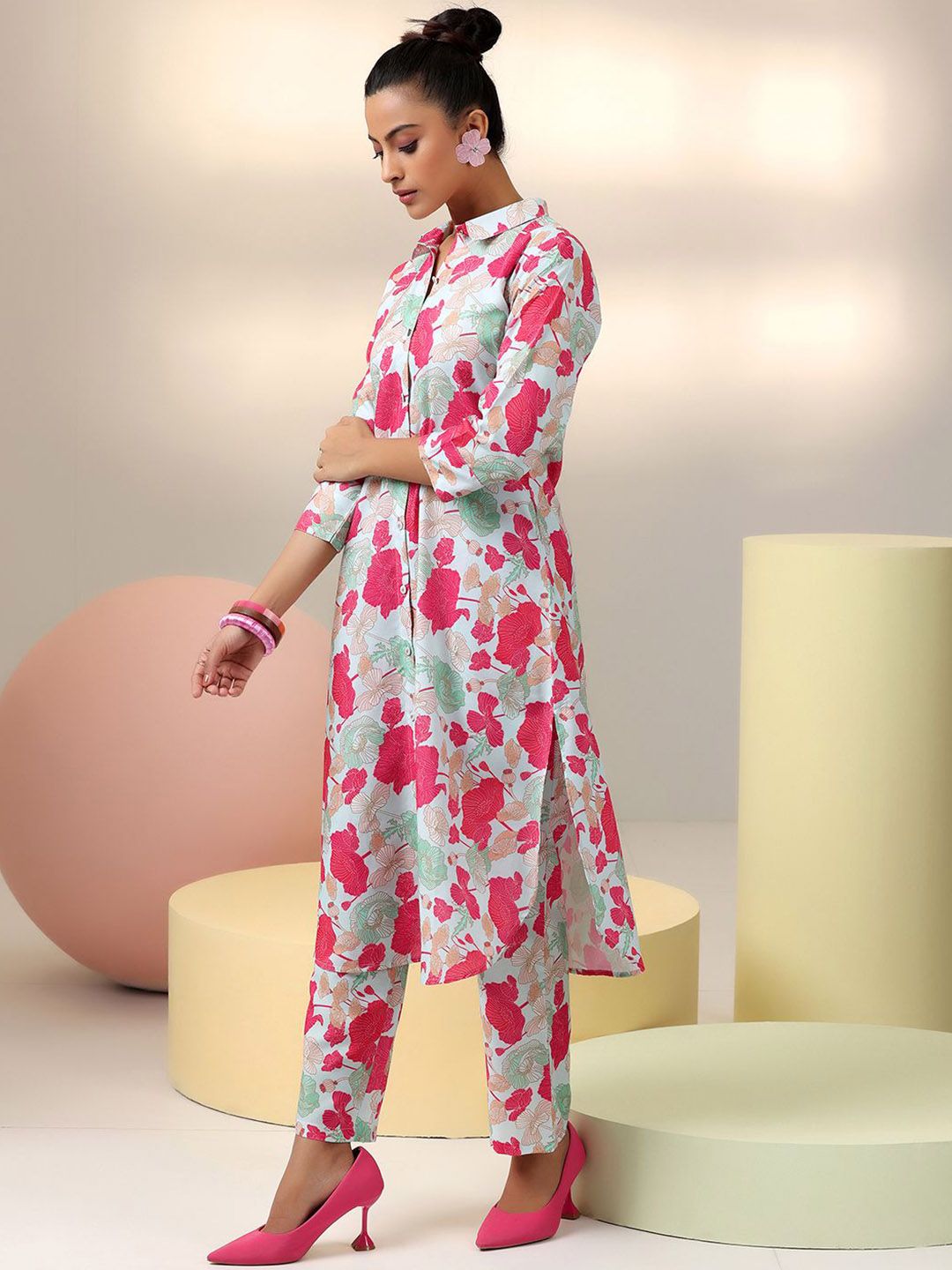 Libas Floral Printed Shirt With Trouser