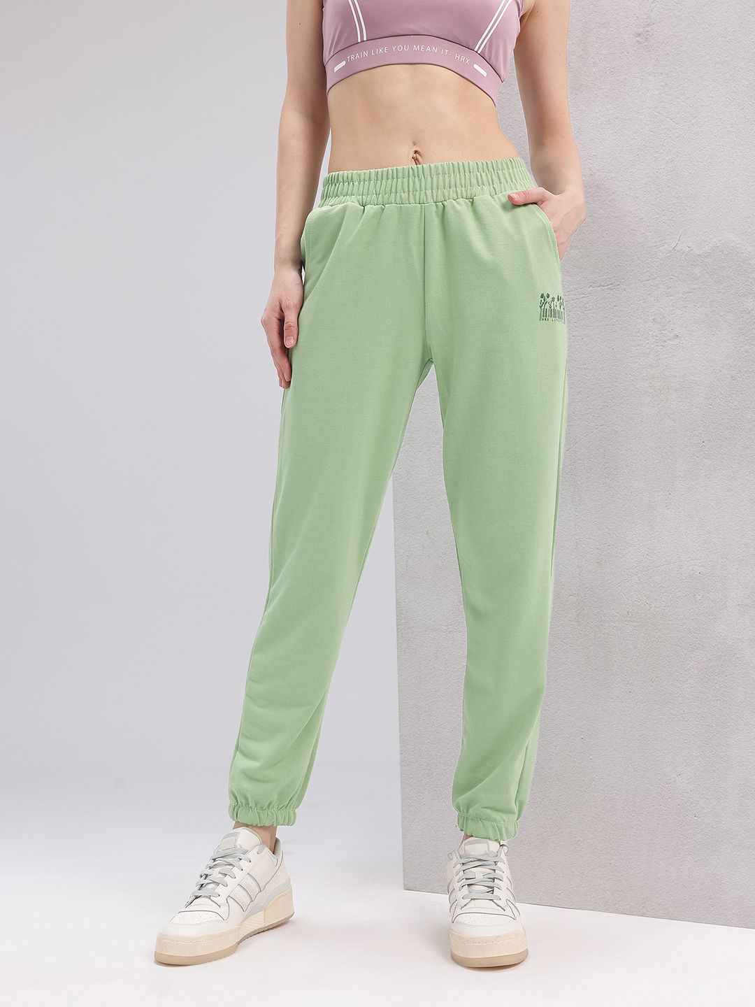 HRX by Hrithik Roshan Women Printed Detail Mid-Rise Lifestyle Joggers