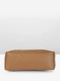DressBerry Textured Structured Shoulder Bag with Quilted