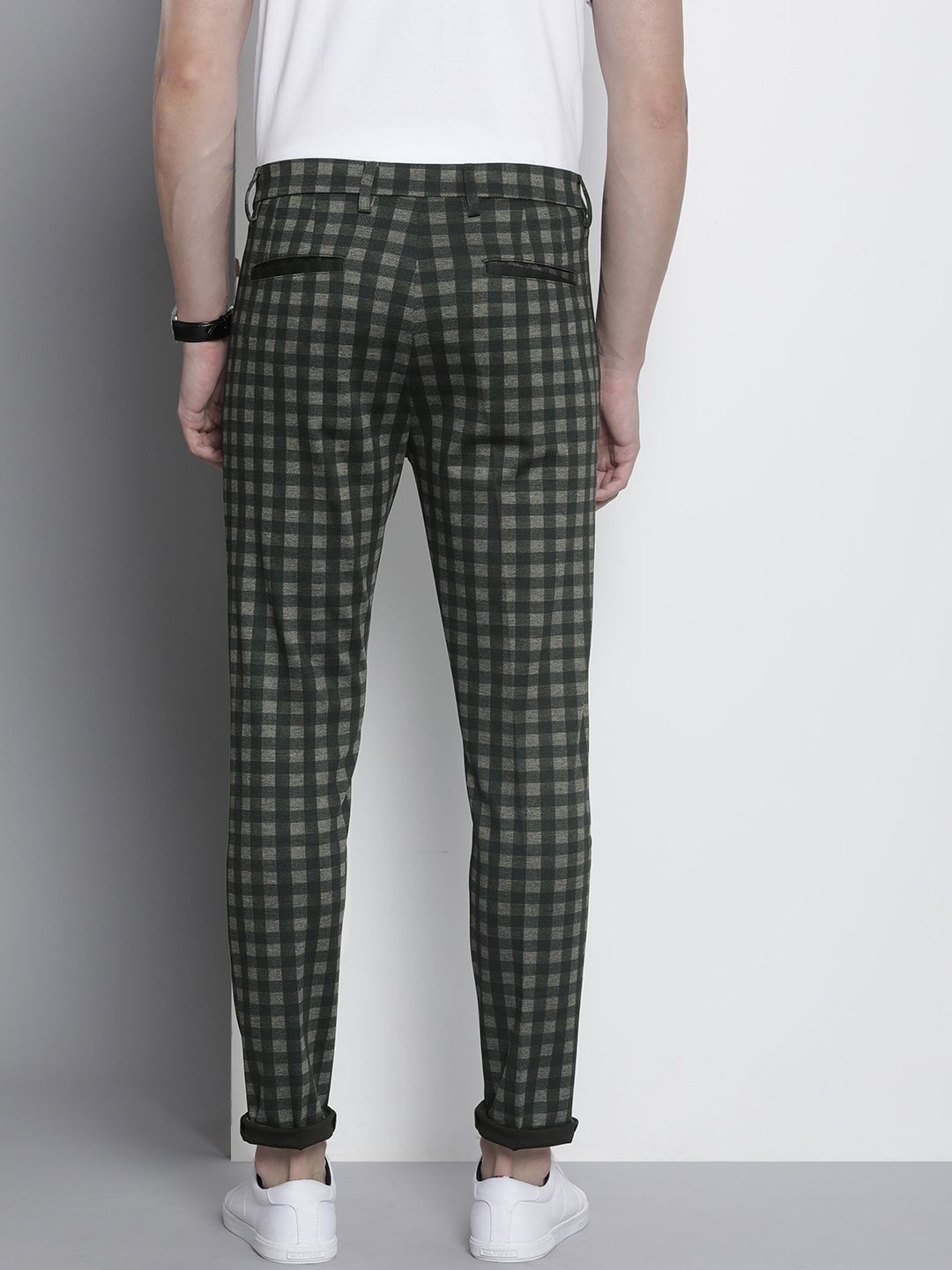 The Indian Garage Co. X Luxe Men Checked Slim Fit Trousers