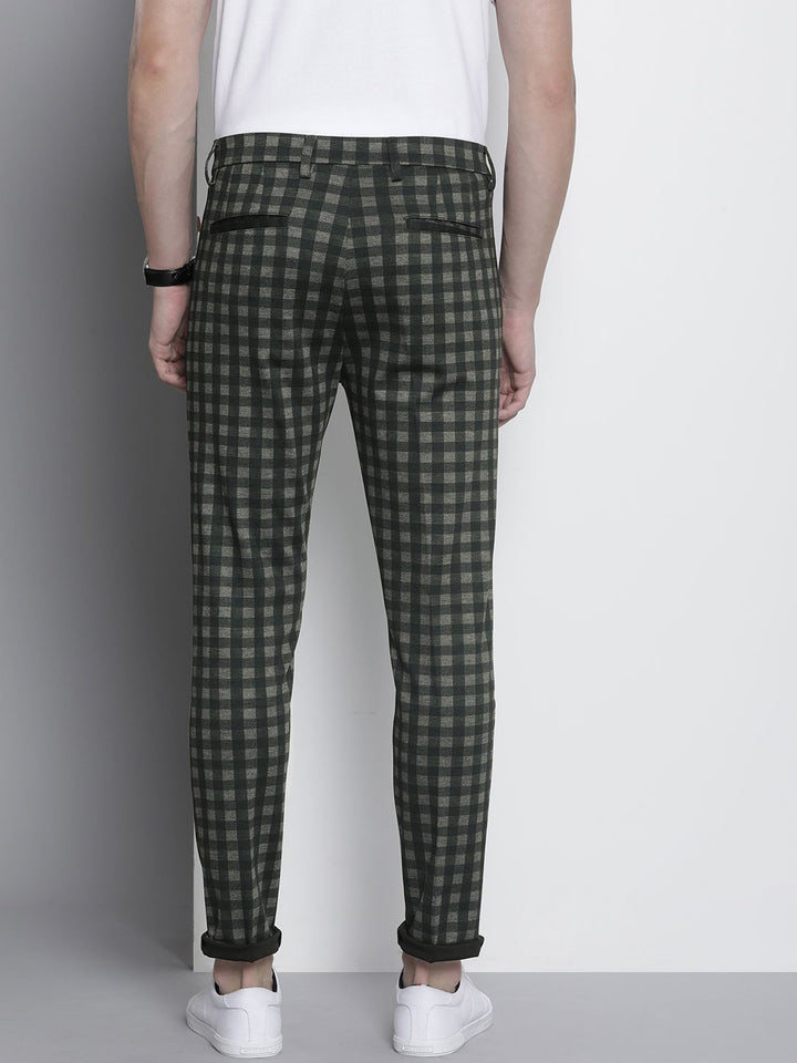 The Indian Garage Co. X Luxe Men Checked Slim Fit Trousers