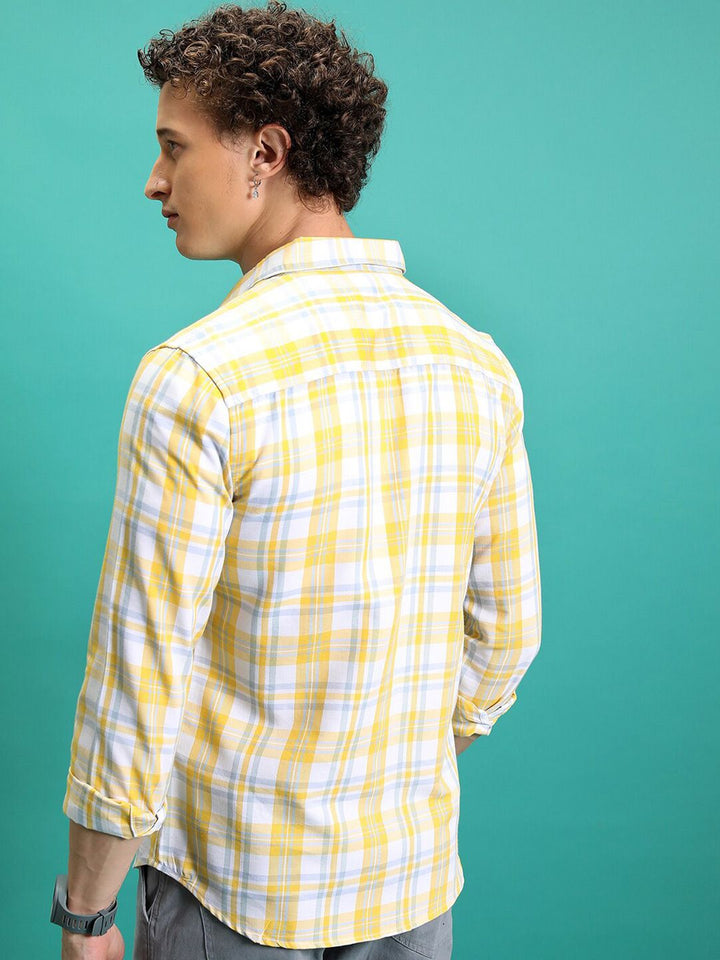 HIGHLANDER Men Regular Collar Full Sleeve Checked Shirt