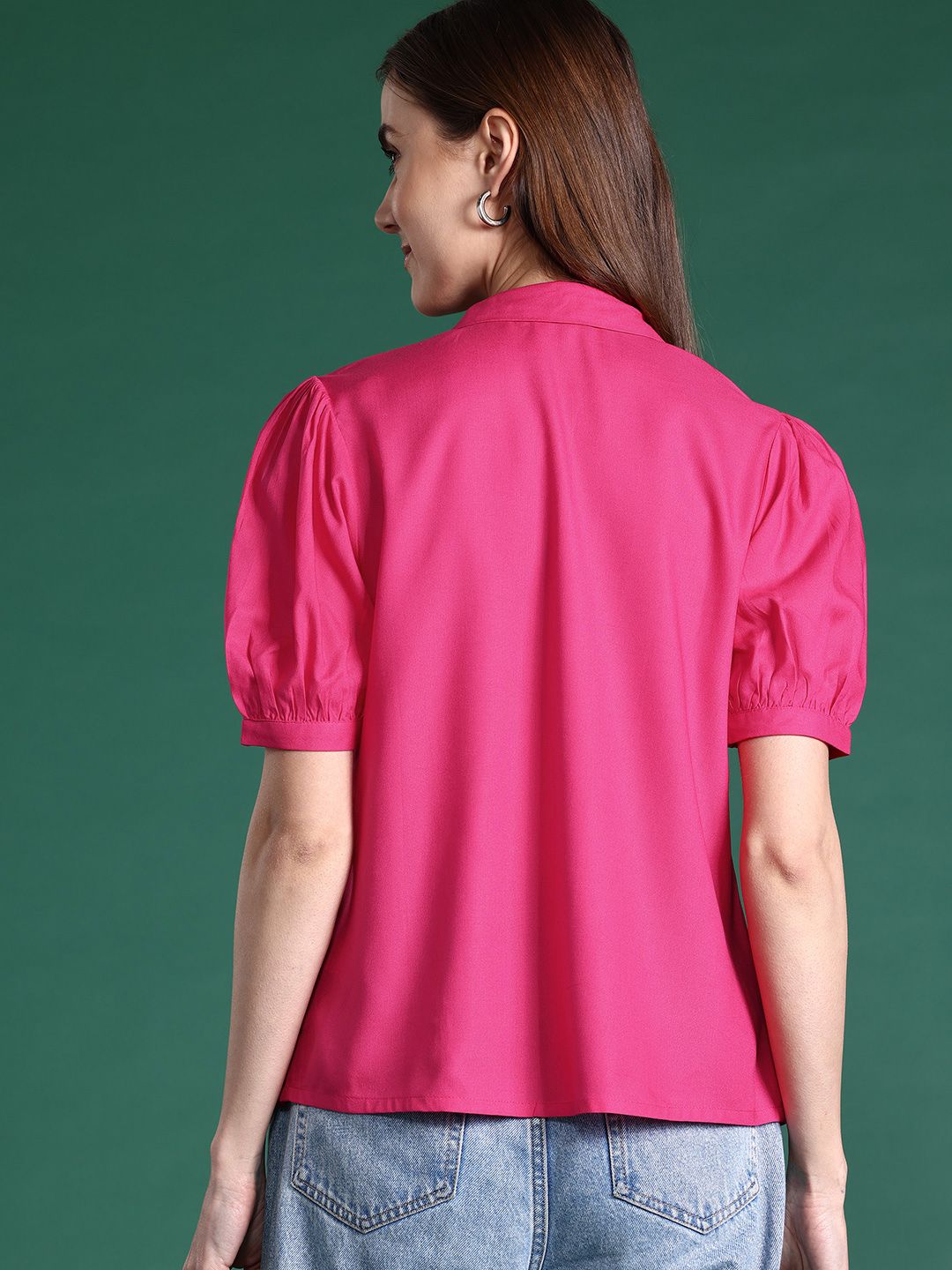 DressBerry Puff Sleeves Casual Shirt