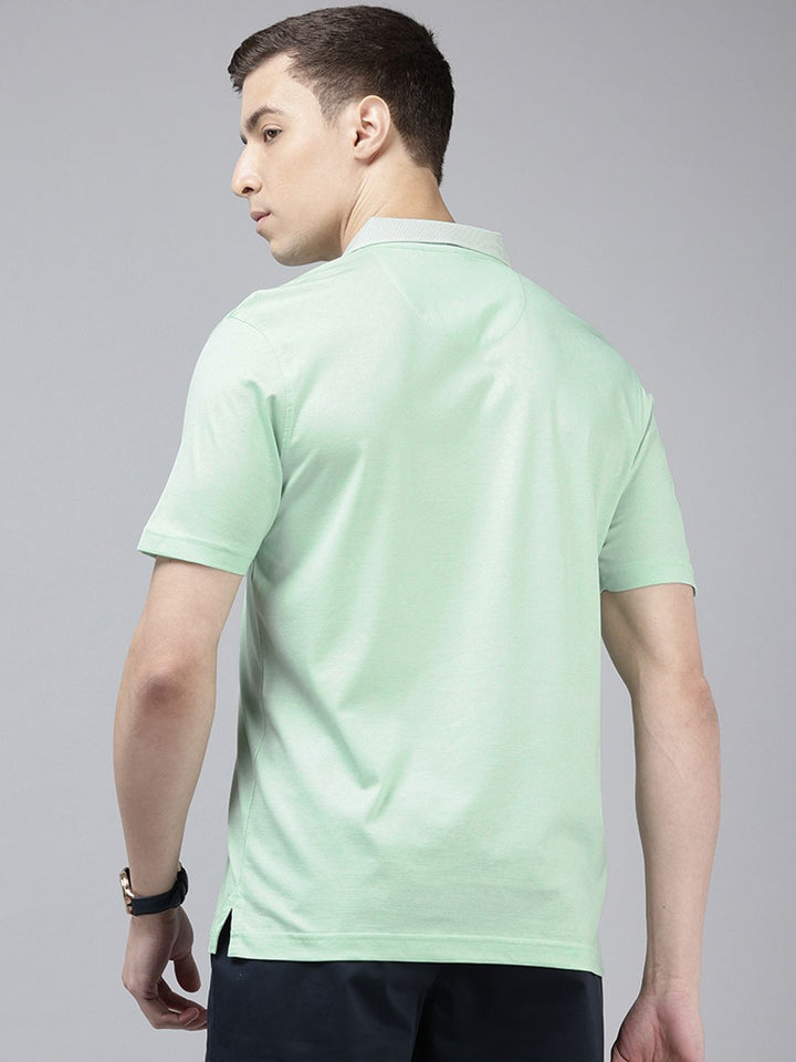 Park Avenue Geometric Printed Polo Collar Pure Cotton Slim Fit T-shirt