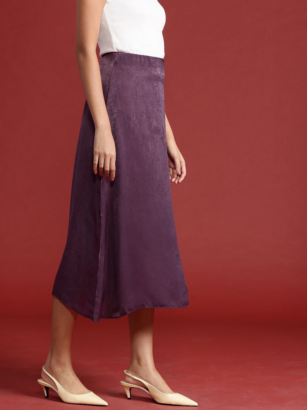 all about you Pure Cotton A-line Midi Skirt
