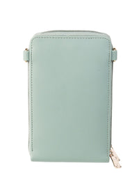Mochi Women Green & Gold-Toned Geometric Zip Around Wallet
