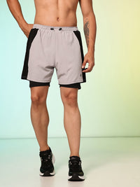 HRX by Hrithik Roshan Men Colourblocked Running Sports Shorts with Attached Tights