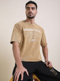 DILLINGER Men Oversized Short Sleeve Acid Washed Printed Tshirt