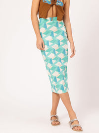 DressBerry Girly Glam Ruched Side Slit Midi Pencil Skirt