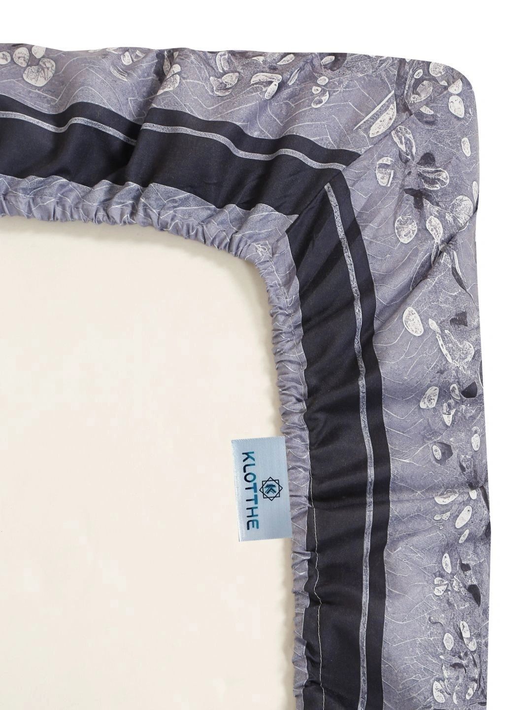 KLOTTHE Grey & Pink 400 TC King Bedsheet with 2 Pillow Covers