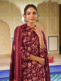KALINI Floral Printed Straight Kurta With Trousers & Dupatta