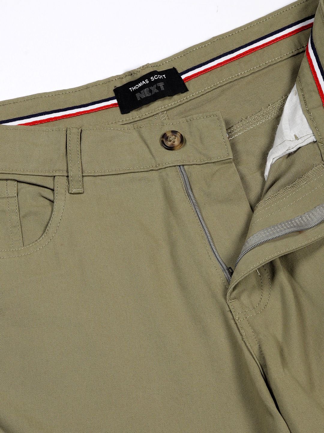 Thomas Scott Men Smart Slim Fit Easy Wash Cotton Cargos