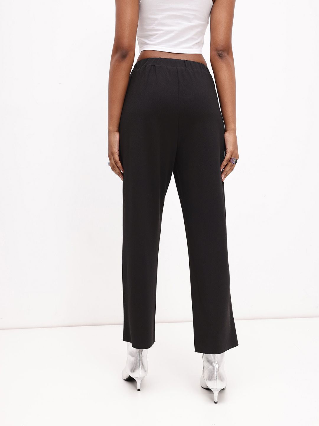 DressBerry Women Everyday Essential Textured Trousers