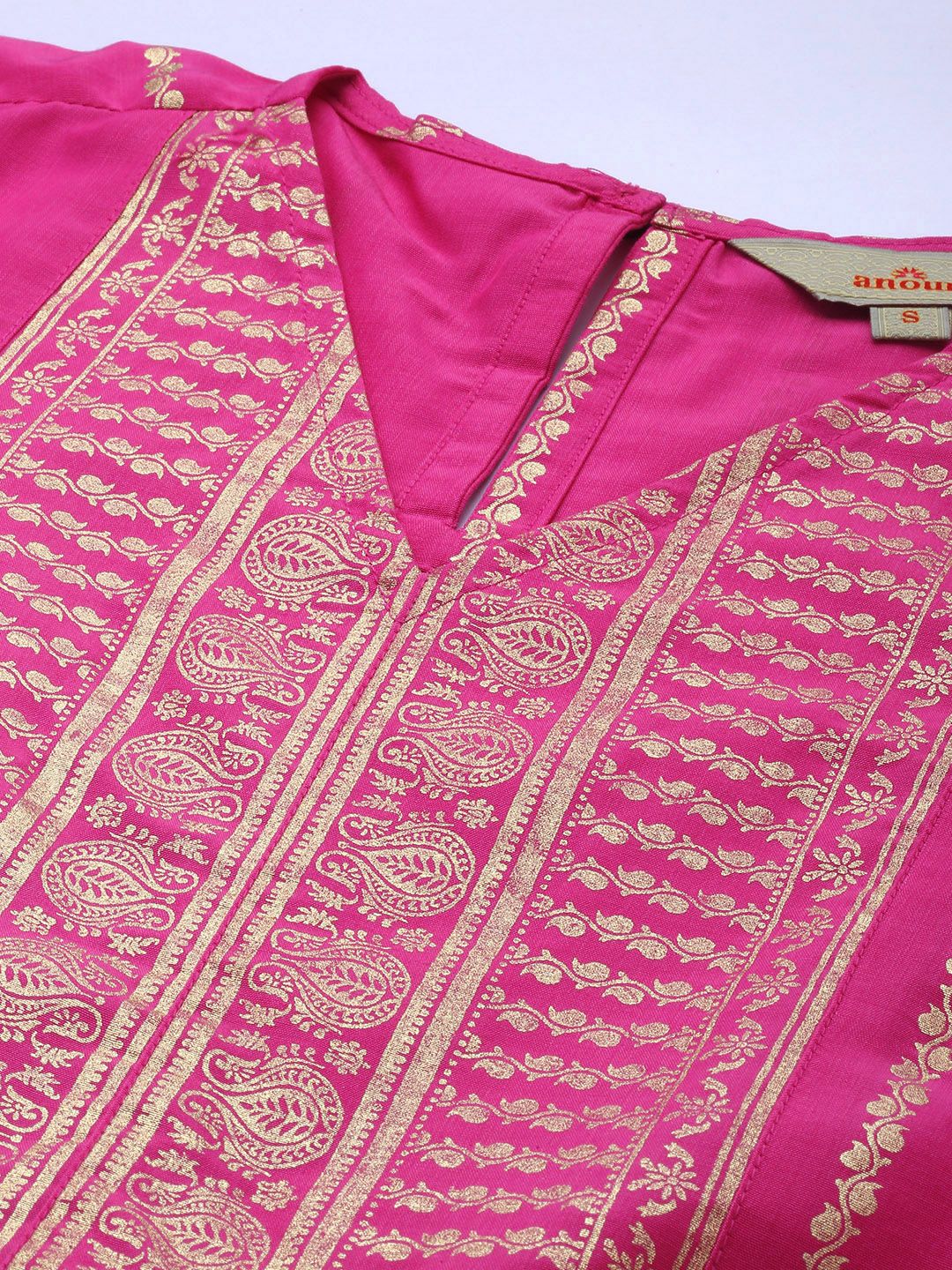 Anouk Ethnic Motifs Printed V-Neck A-Line Kurta