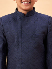 Vastramay Boys Reka Bentuk Diri Mandarin Collar Sherwani Set