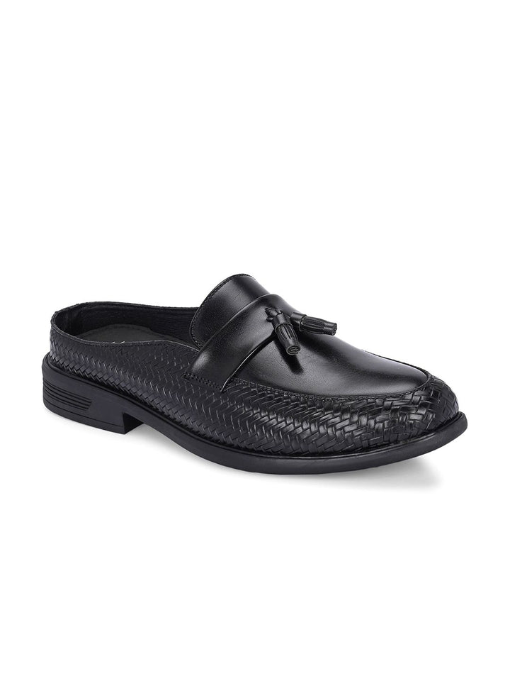 House of Pataudi Men Round Toe Formal Slip On Mules