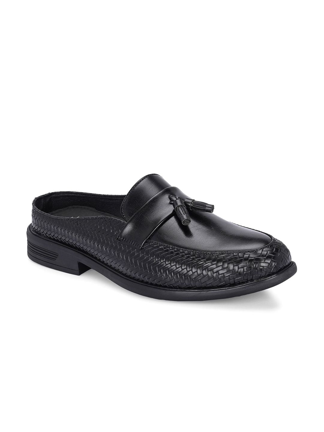 House of Pataudi Men Round Toe Formal Slip On Mules