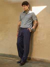 Campus Sutra Men Relaxed Fit Mid Rise Comfort Cotton Trousers