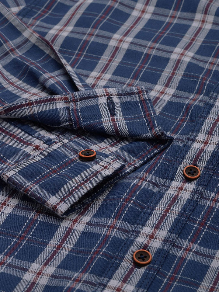 The Indian Garage Co Men Tartan Checked Casual Shirt