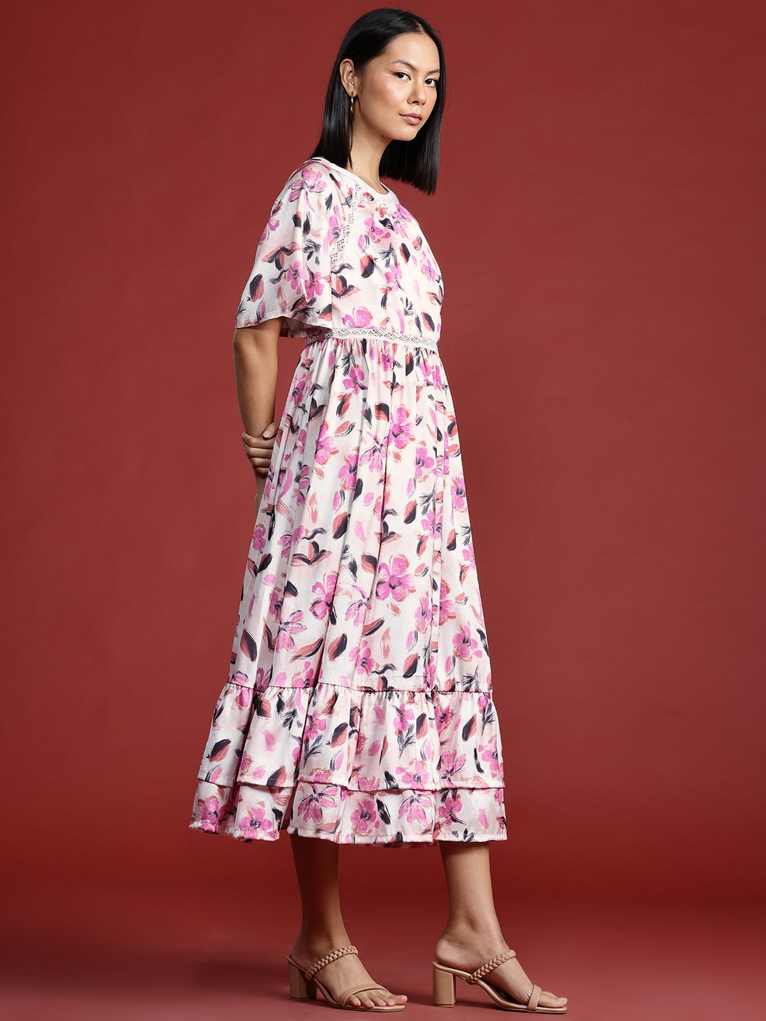 all about you Floral Print A-Line Midi Dress