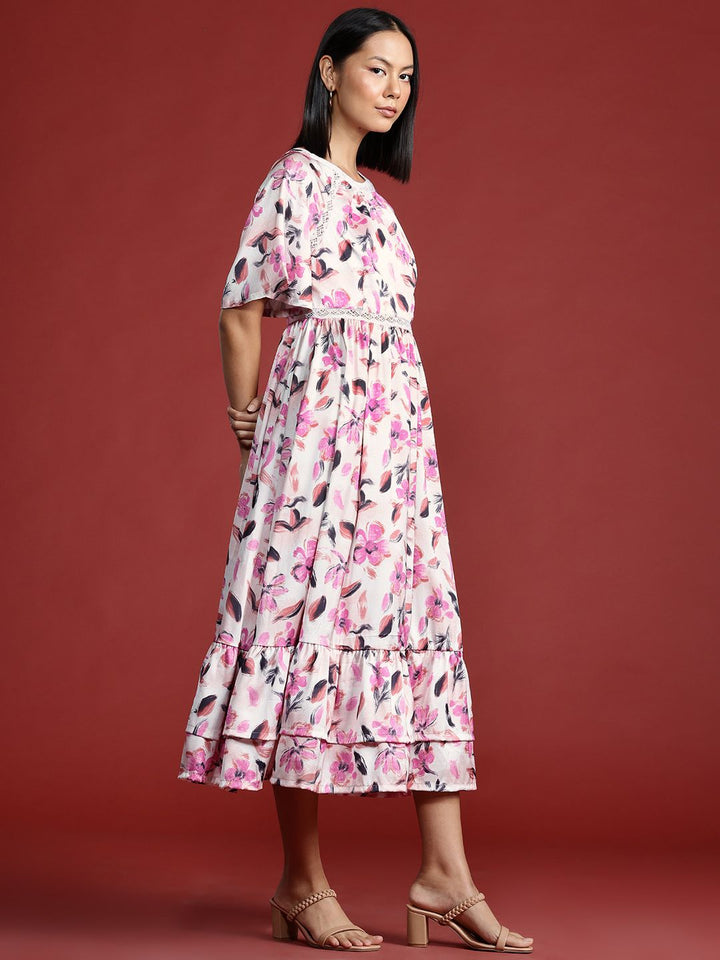 all about you Floral Print A-Line Midi Dress