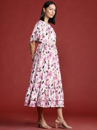 all about you Floral Print A-Line Midi Dress
