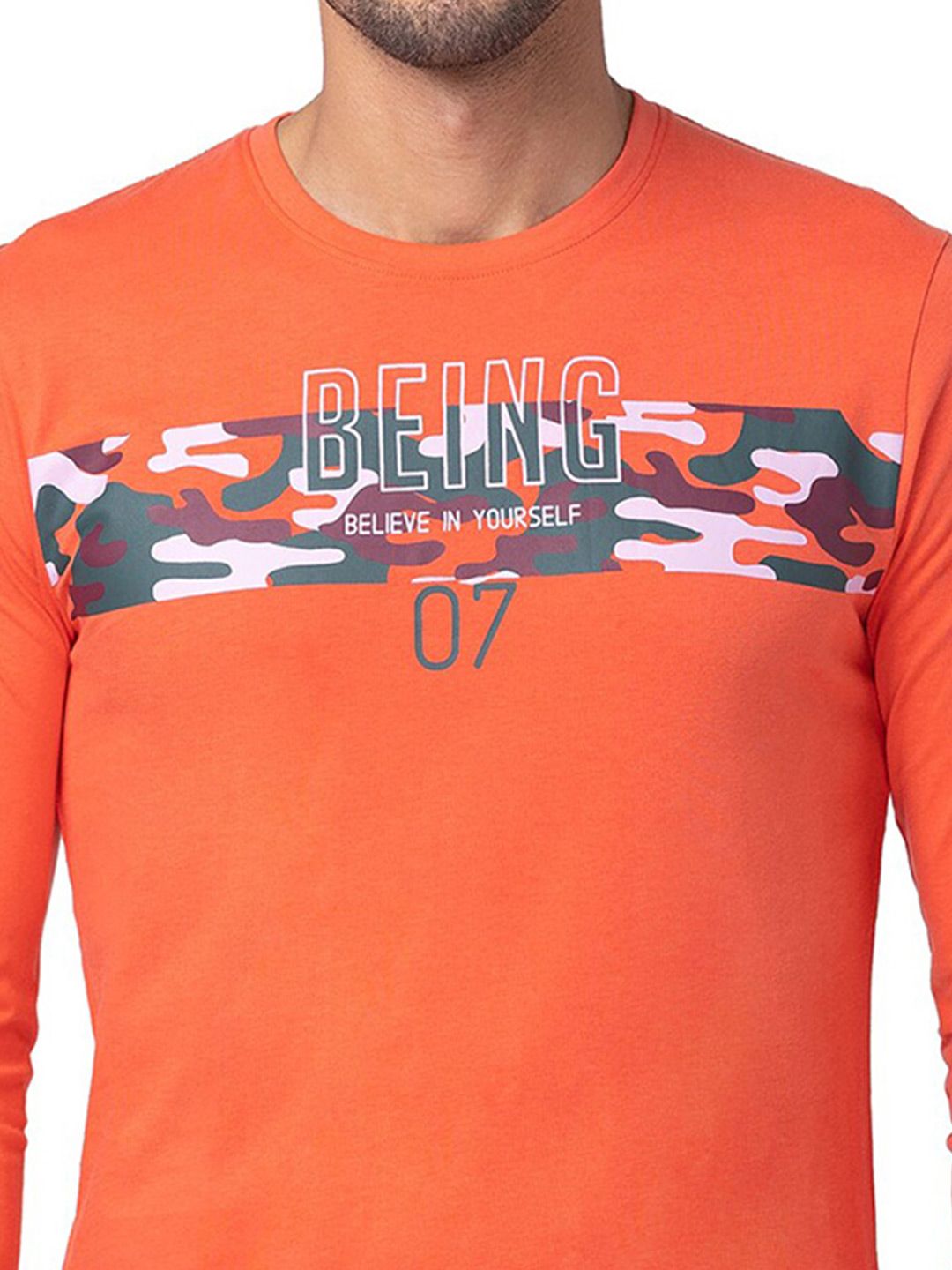 Being Human Typography Printed Round Neck Cotton Regular T-shirt