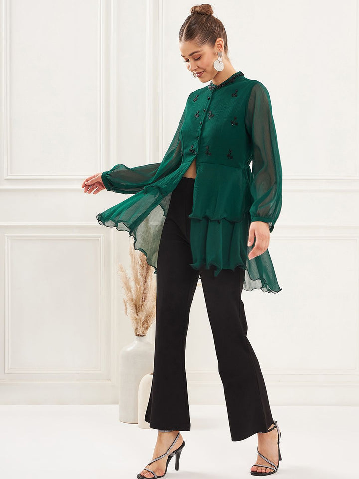 Antheaa Embellished Top & Trouser