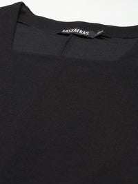 SASSAFRAS Black Ribbed Formal Sheath Dress