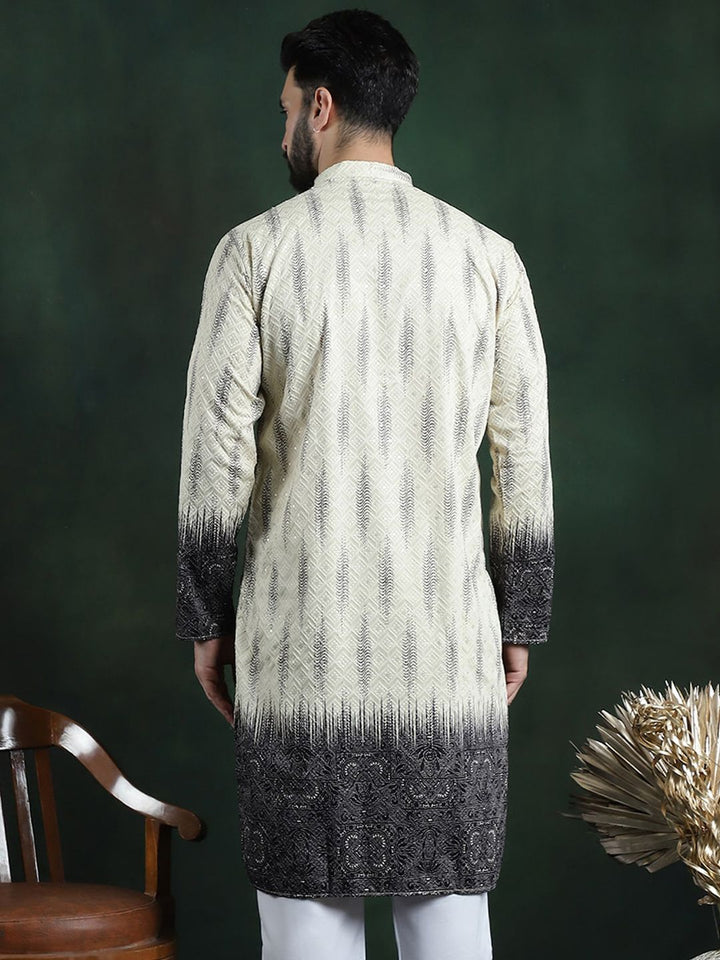 SOJANYA LUXE Sulam Biasa Benang Kerja Cotton Straigth Kurta