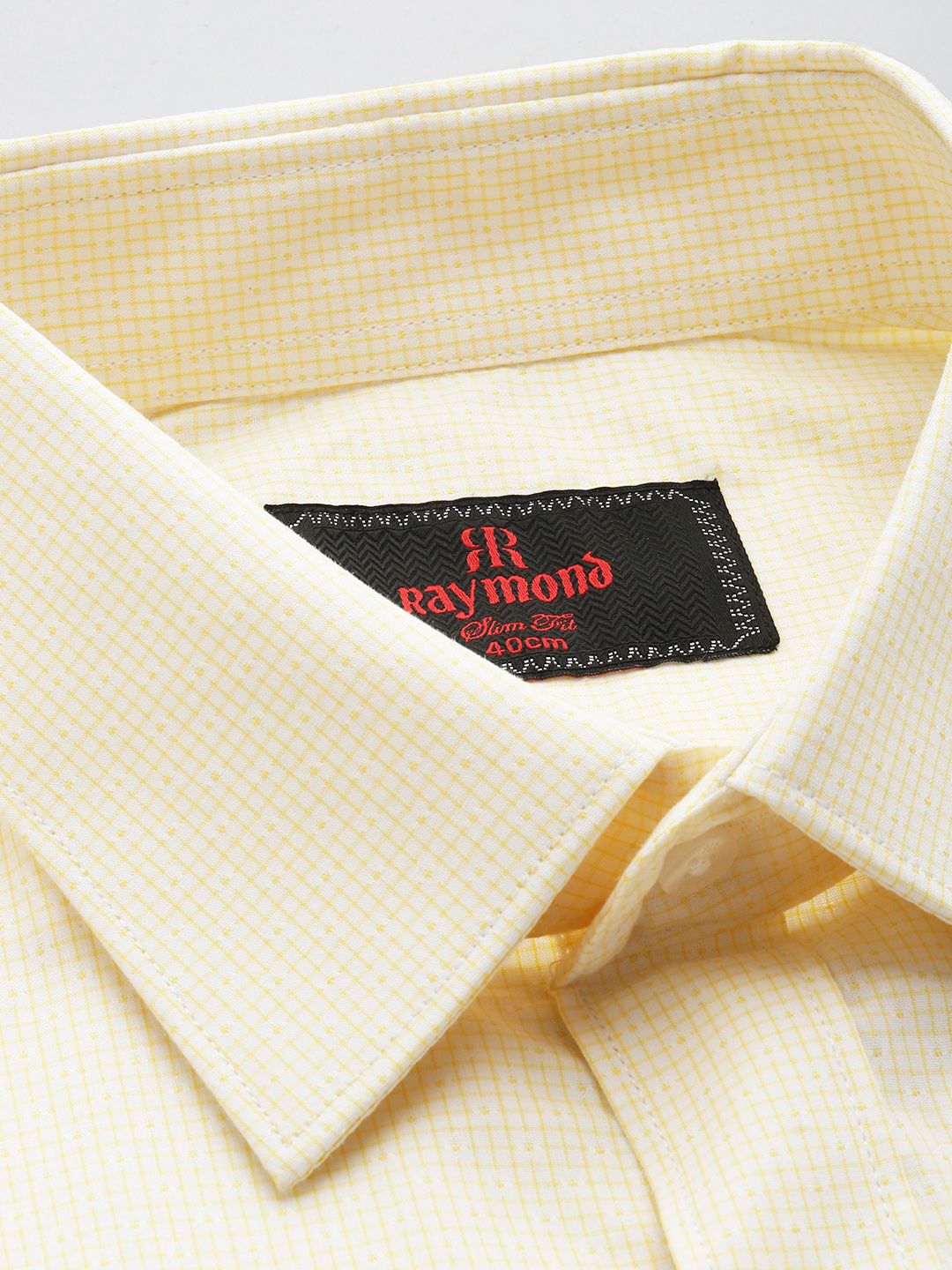 Raymond Slim Fit Opaque Checked Pure Cotton Formal Shirt