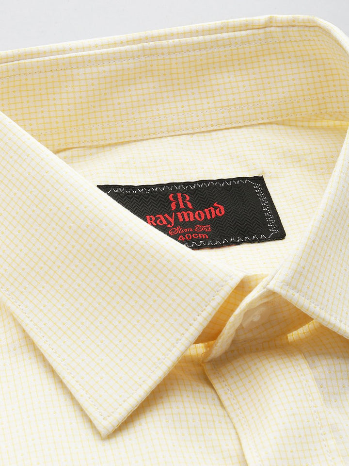 Raymond Slim Fit Opaque Checked Pure Cotton Formal Shirt