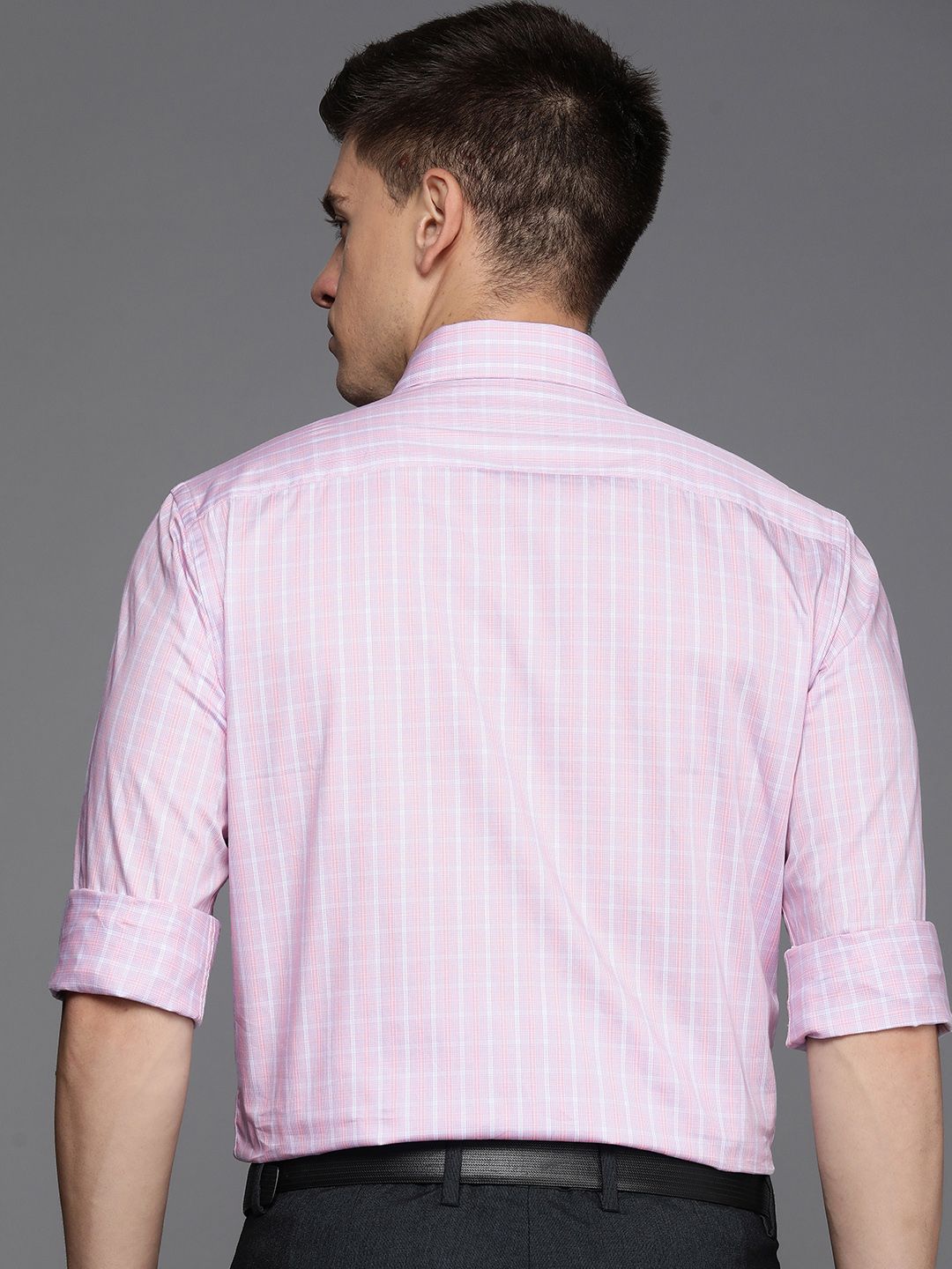 Raymond Pure Cotton Slim Fit Opaque Checked Formal Shirt