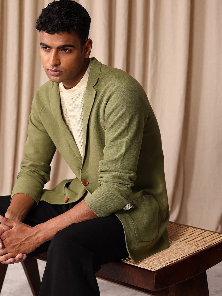 Mr Bowerbird Self Design Tailored Fit Single-Breasted Casual Blazer