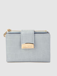 Lino Perros Women Blue Textured PU Two Fold Wallet